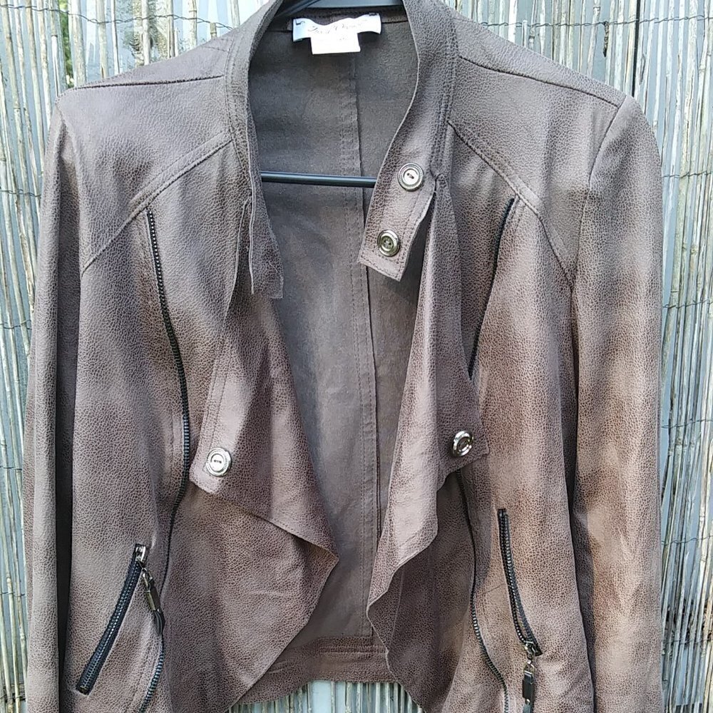 Jus D' Orange Paris Open Biker Brown Jacket - Sz.3